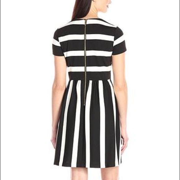 Eliza J Cap Sleeve Stripe Dress - Picture 3 of 8